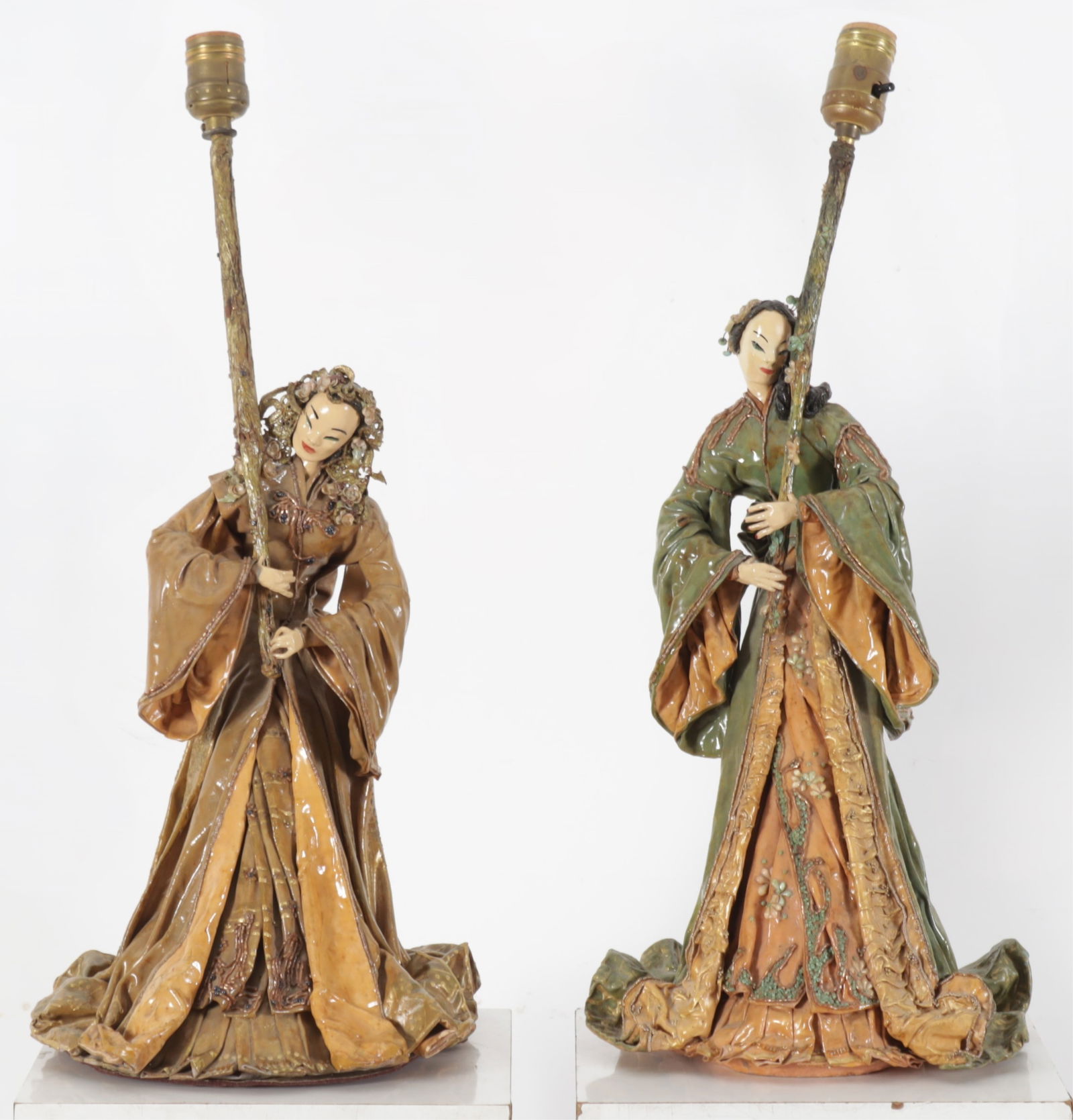 Pair of Asian Style Figural Lamps (1 of 8)