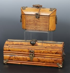 Victorian Style Brass Mounted Bamboo Boxes