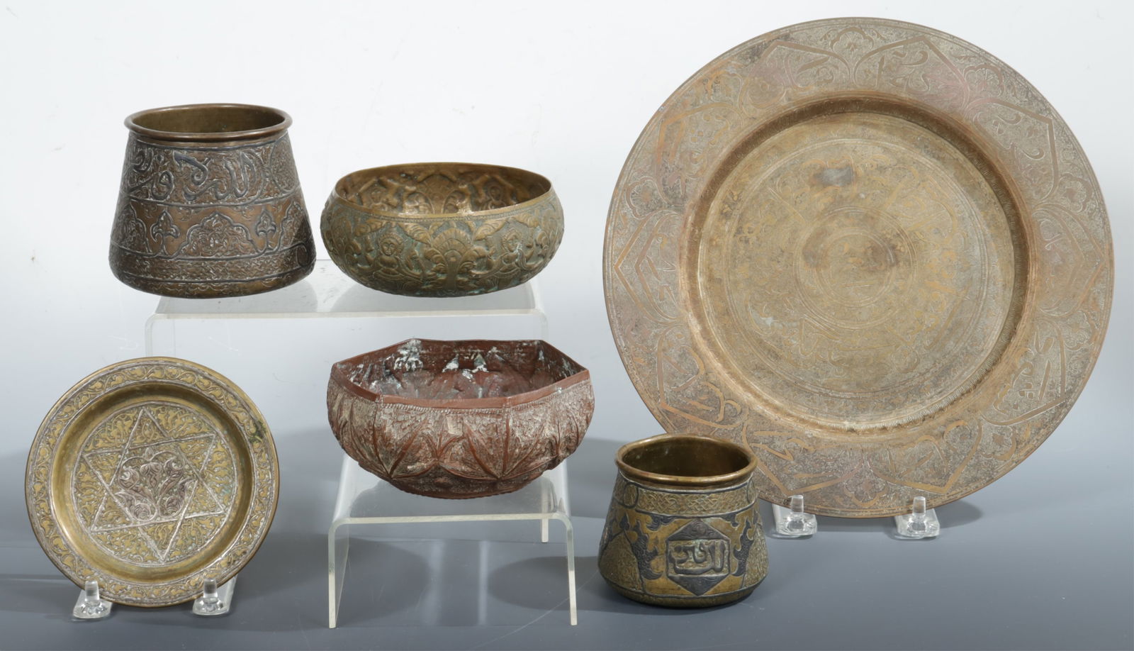 6 Mostly Mamluk & Islamic Copper/Brass Objects (1 of 6)