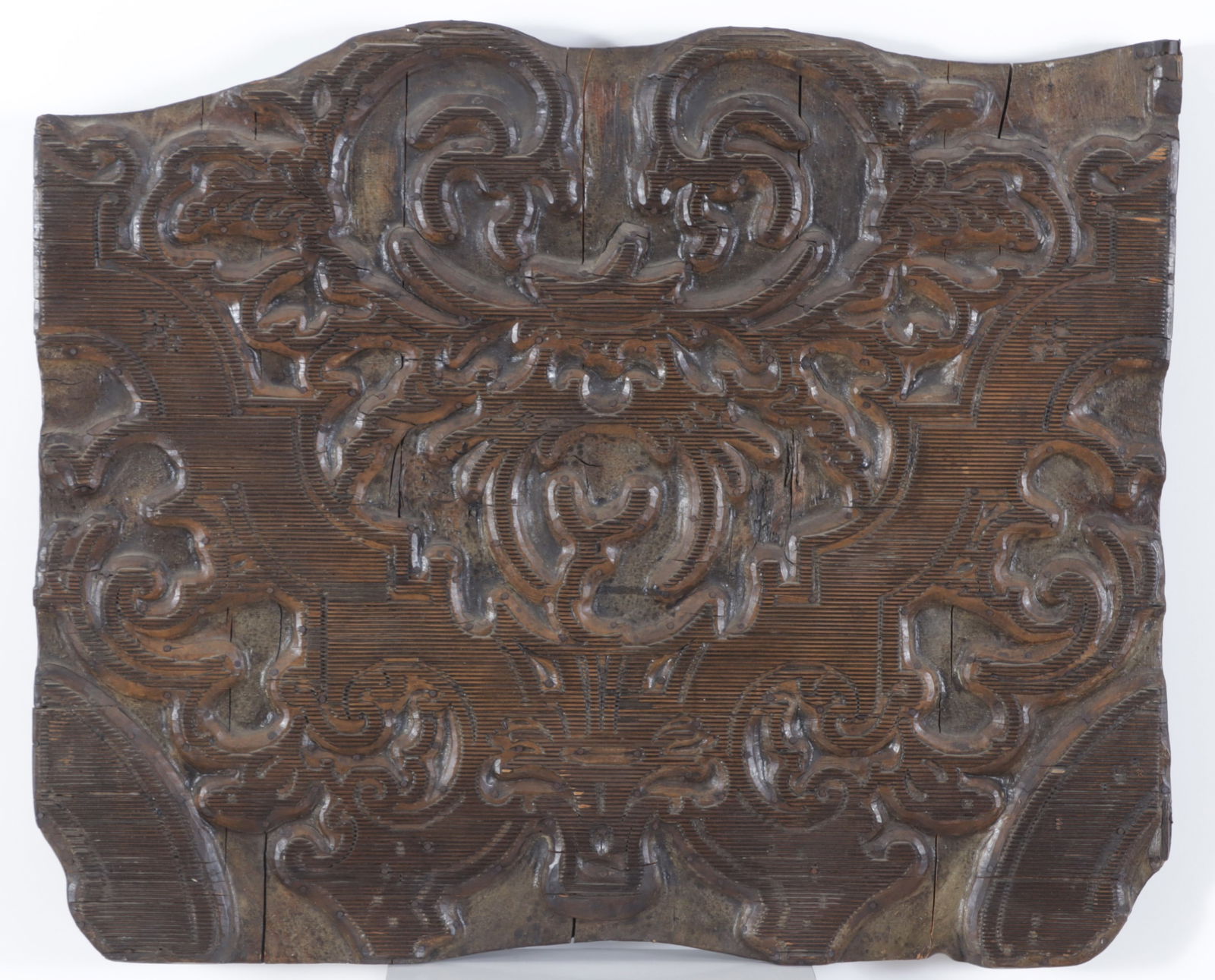 Carved Fabric Printing Block: Carved block for printing fabric, probably French, 19th CenturyDimensions: 22" H x 27" W x 1-1/8" DProperty from the Estate of Isobel & Price Glover, Litchfield, CT.