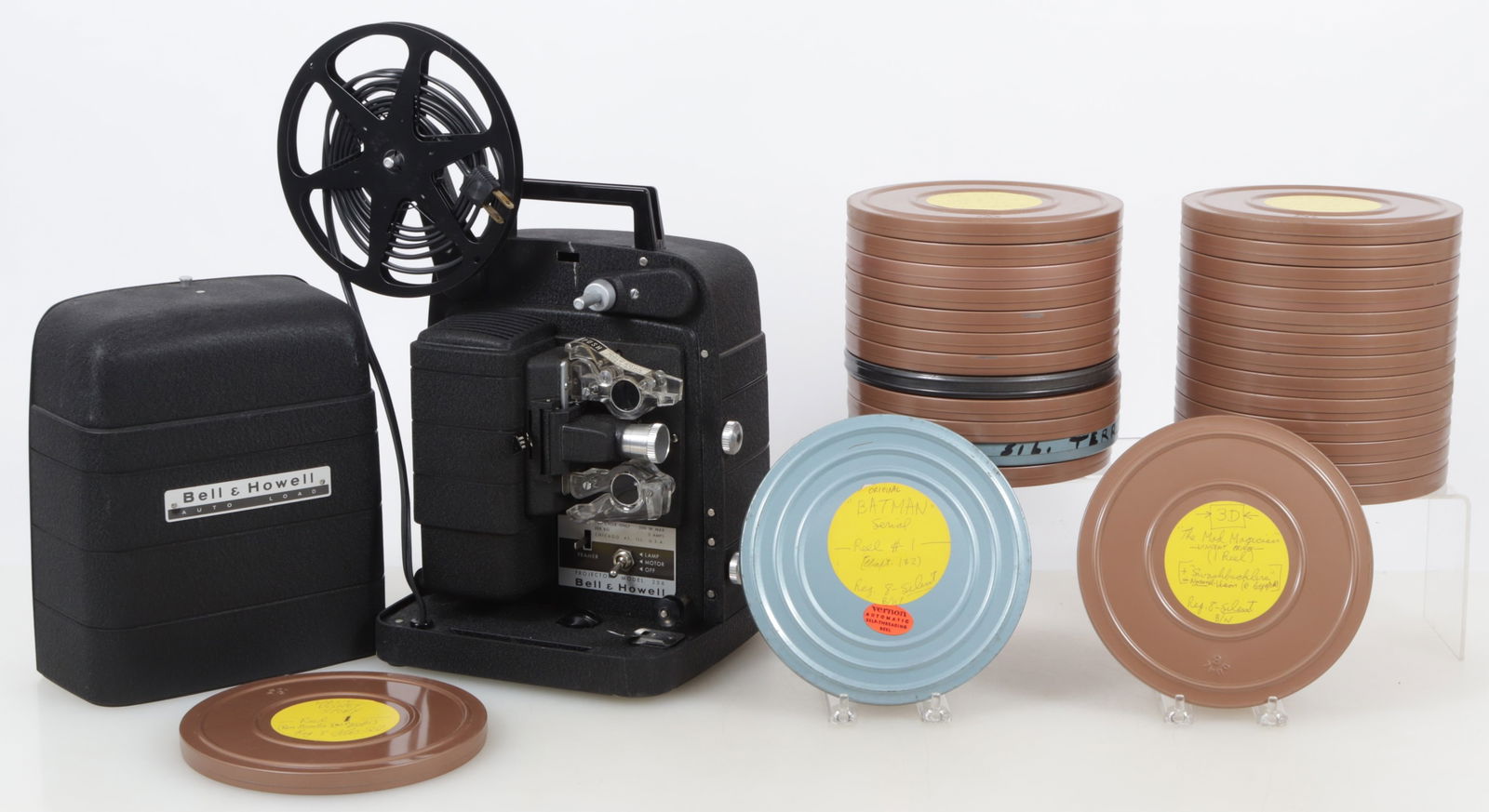 Assortment of 8mm Silent Film Reels and Projector (1 of 13)