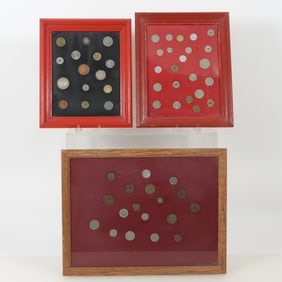 Framed International Coin Collection