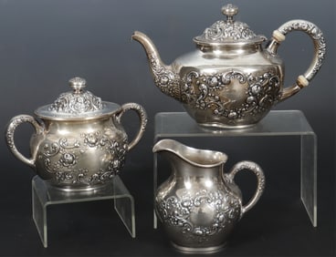 Three Piece Gorham Fleury Tea Set