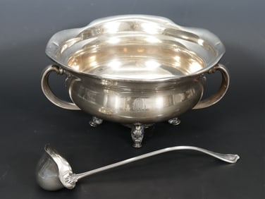 Simons Bros. Sterling Silver Punch Bowl with Ladle