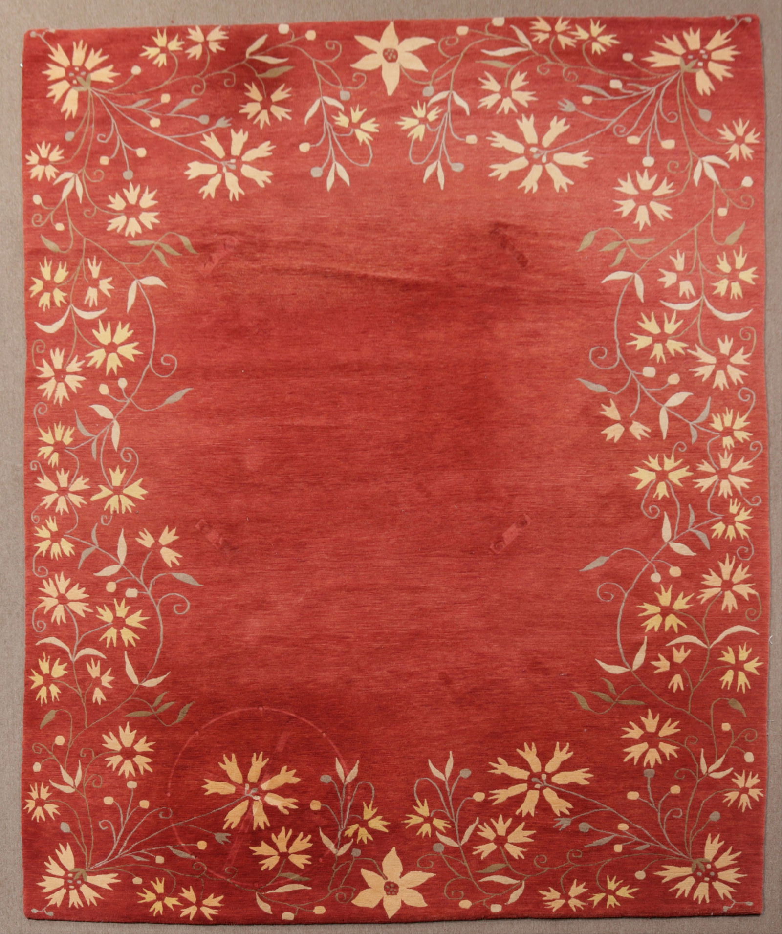 Odegard - Museum of New Mexico Carpet: Odegard for Museum of New Mexico, Museum of International Folk Art Rosalia II Nepalese hand knotted rust wool with silk highlights carpetDimensions: 8' x 10'Property from the Estate of Mary C. Bailey