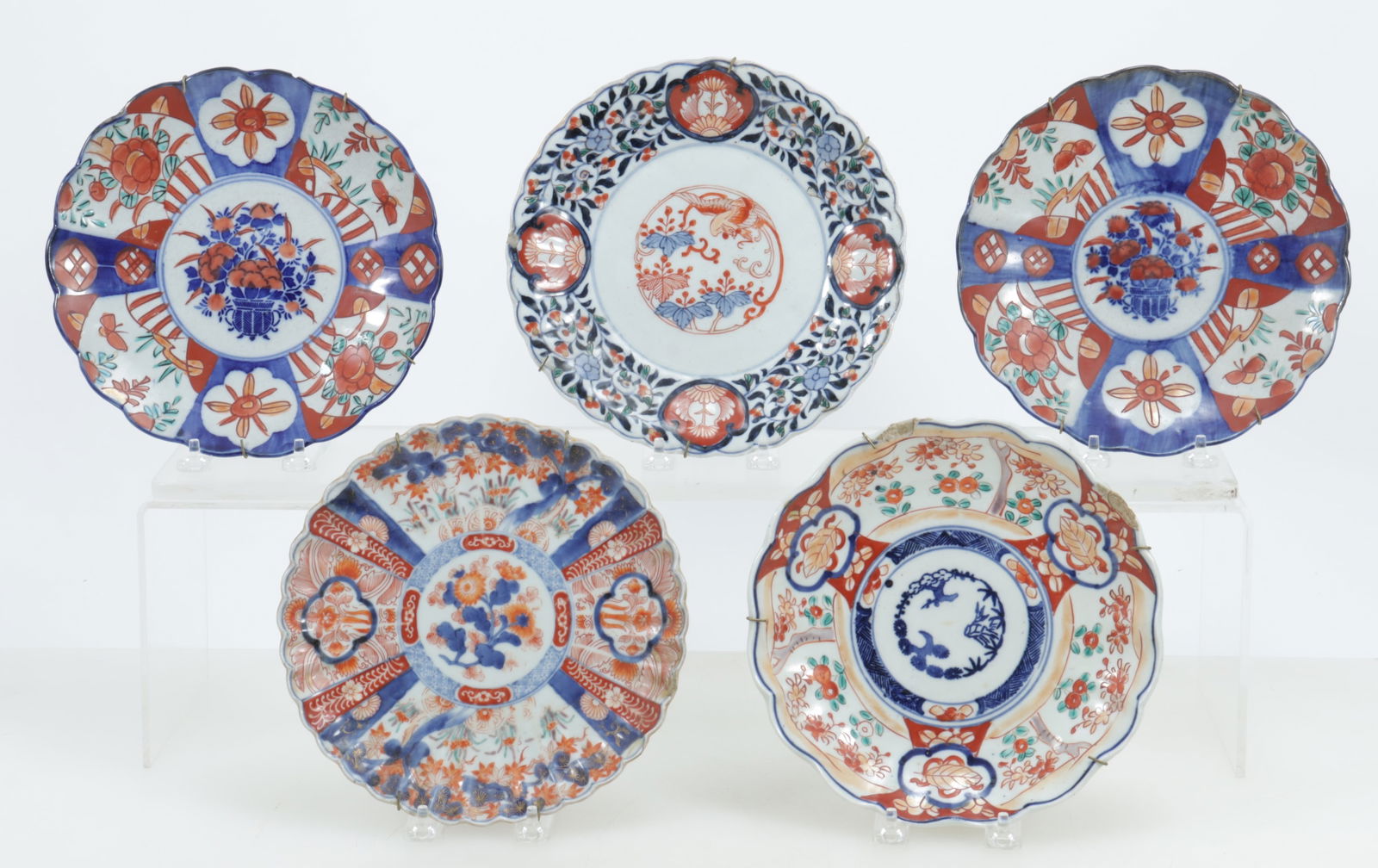 Five Japanese Imari Porcelain Plates, 19th C. (1 of 9)