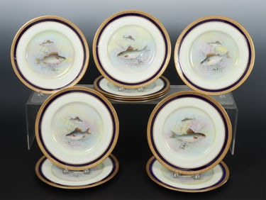 10 Cauldon Porcelain Fish Plates