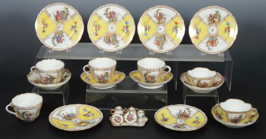 Carl Richard Klemm Dresden Cups and Saucers