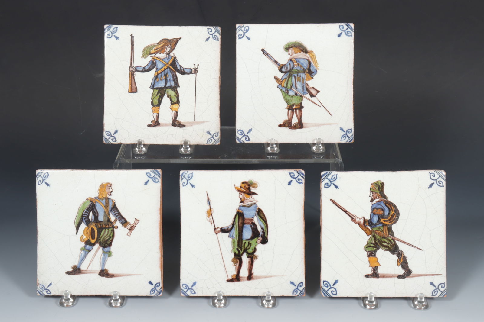 Five Delft Style Faience Tiles (1 of 7)