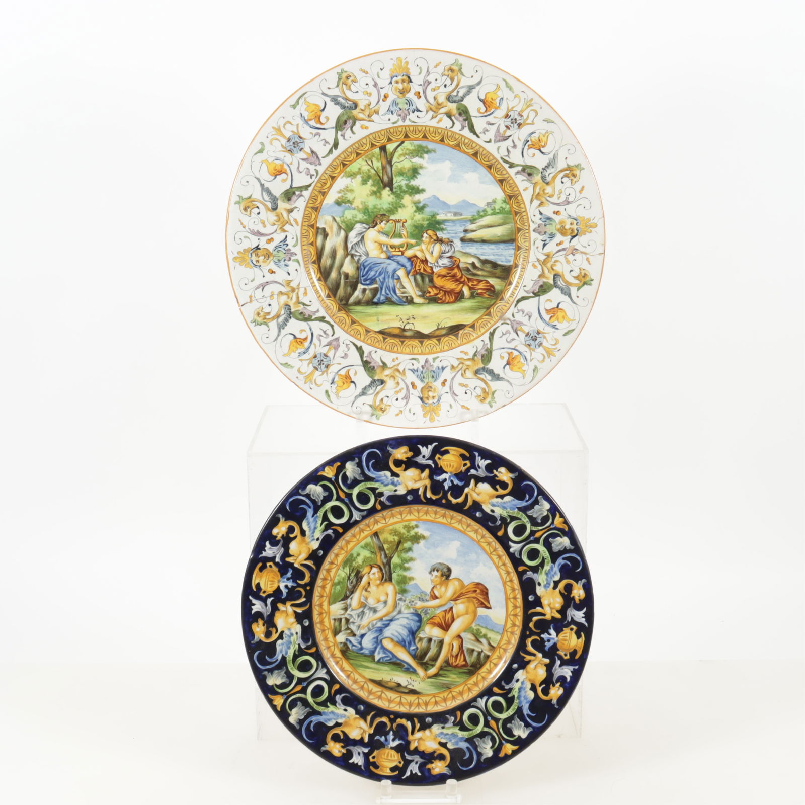 Italian Majolica Chargers, Possibly Battaglia (1 of 9)