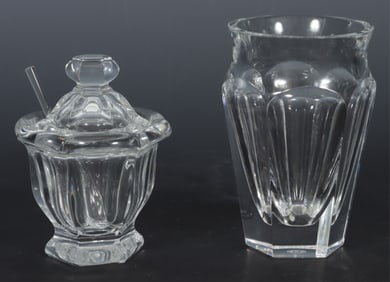 Baccarat Vase and Condiment Jar