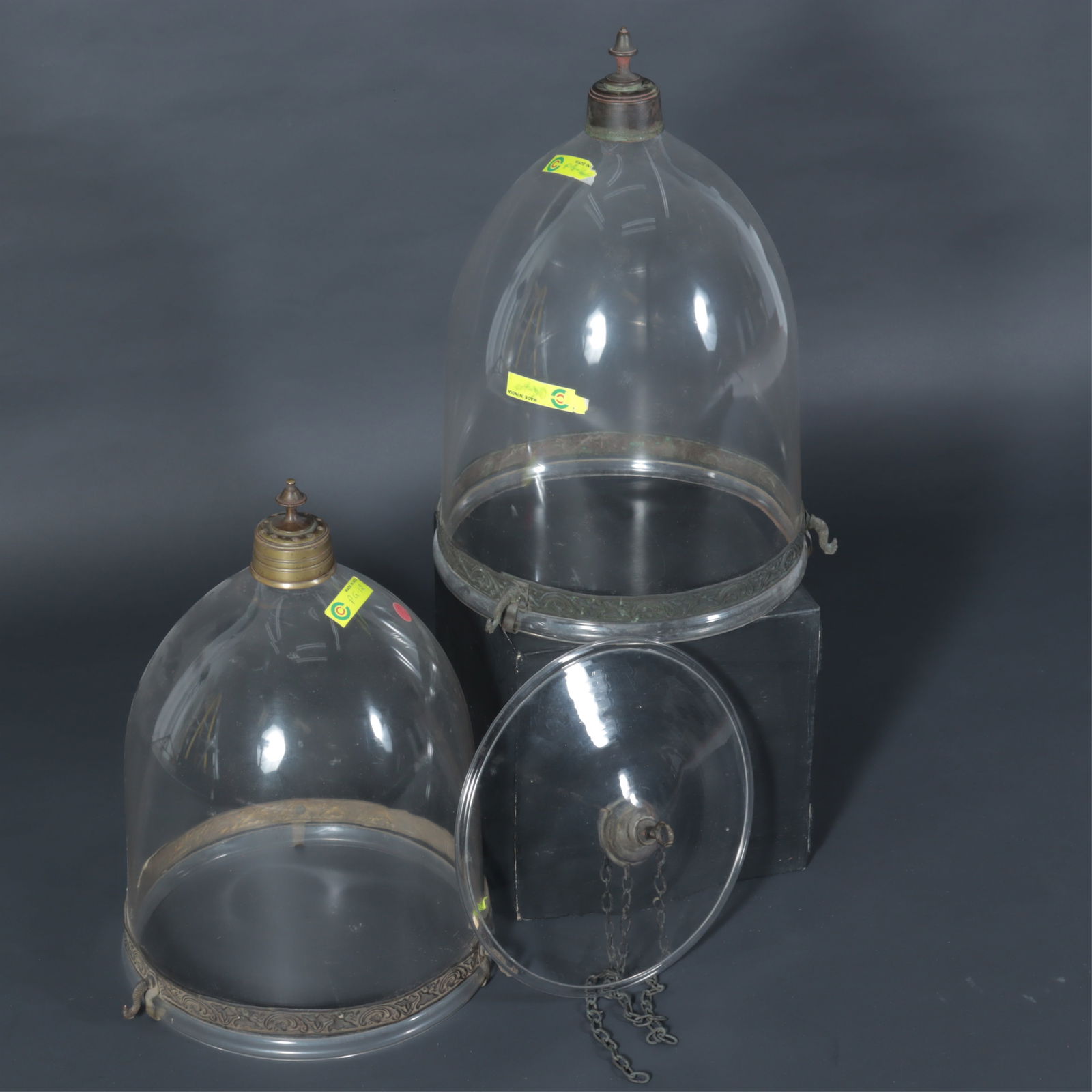 George III Style Brass & Glass Bell Jar Lanterns (1 of 5)