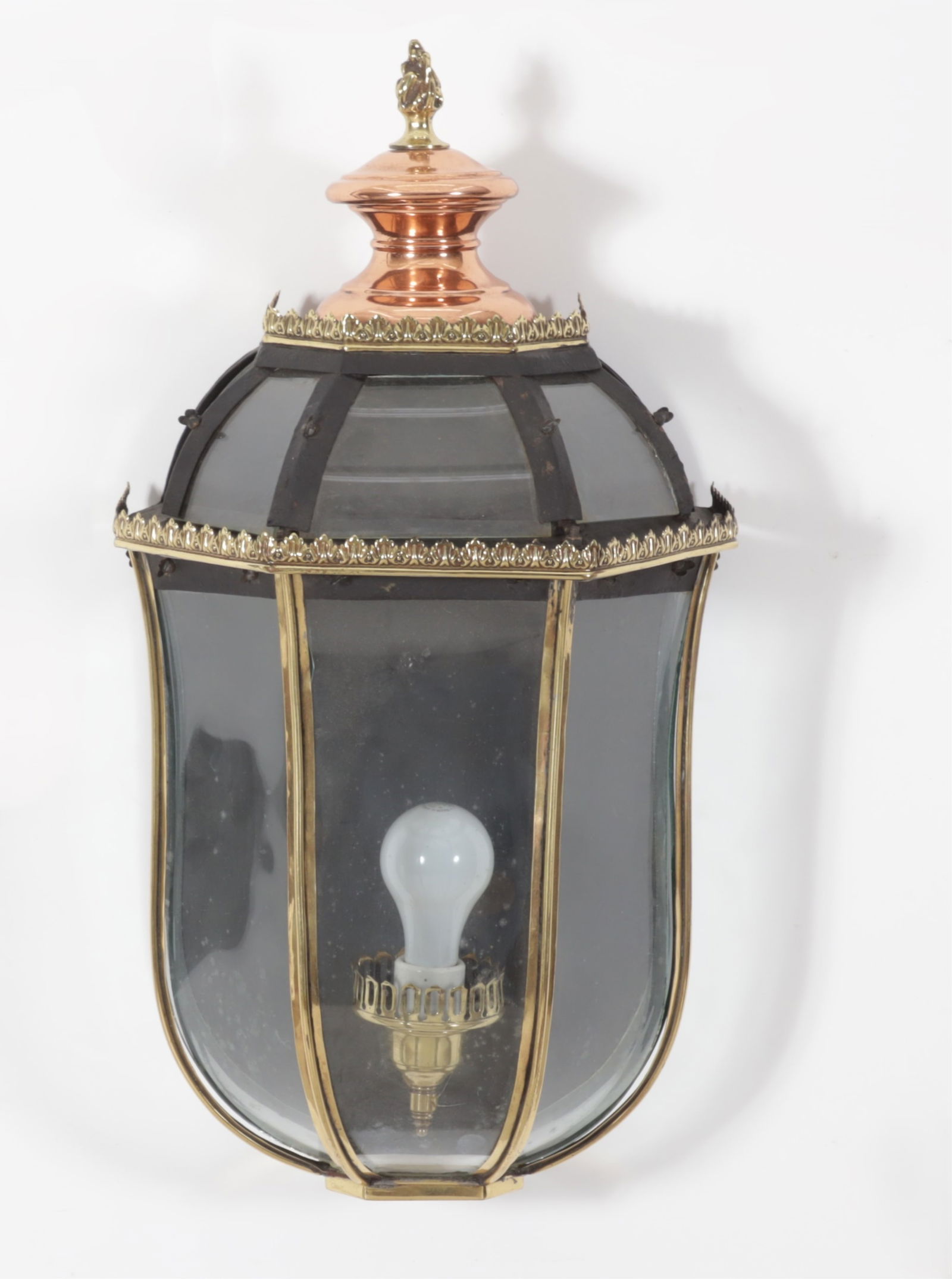 English Brass & Copper Carriage House Lantern, 19C (1 of 7)