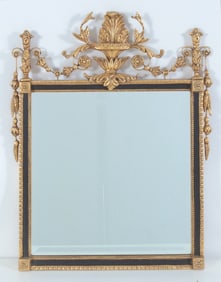 Classical Style Composition Gilt & Black Mirror