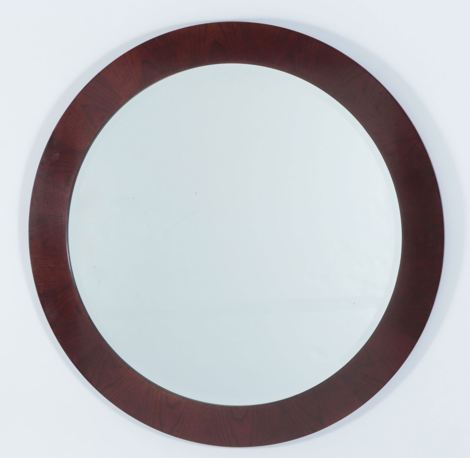Stickley Mahogany Veneered Circular Mirror: Stickley mahogany veneer circular mirror with beveled plate.Dimensions: 40" DiaProperty from the Estate of Mary C. Bailey