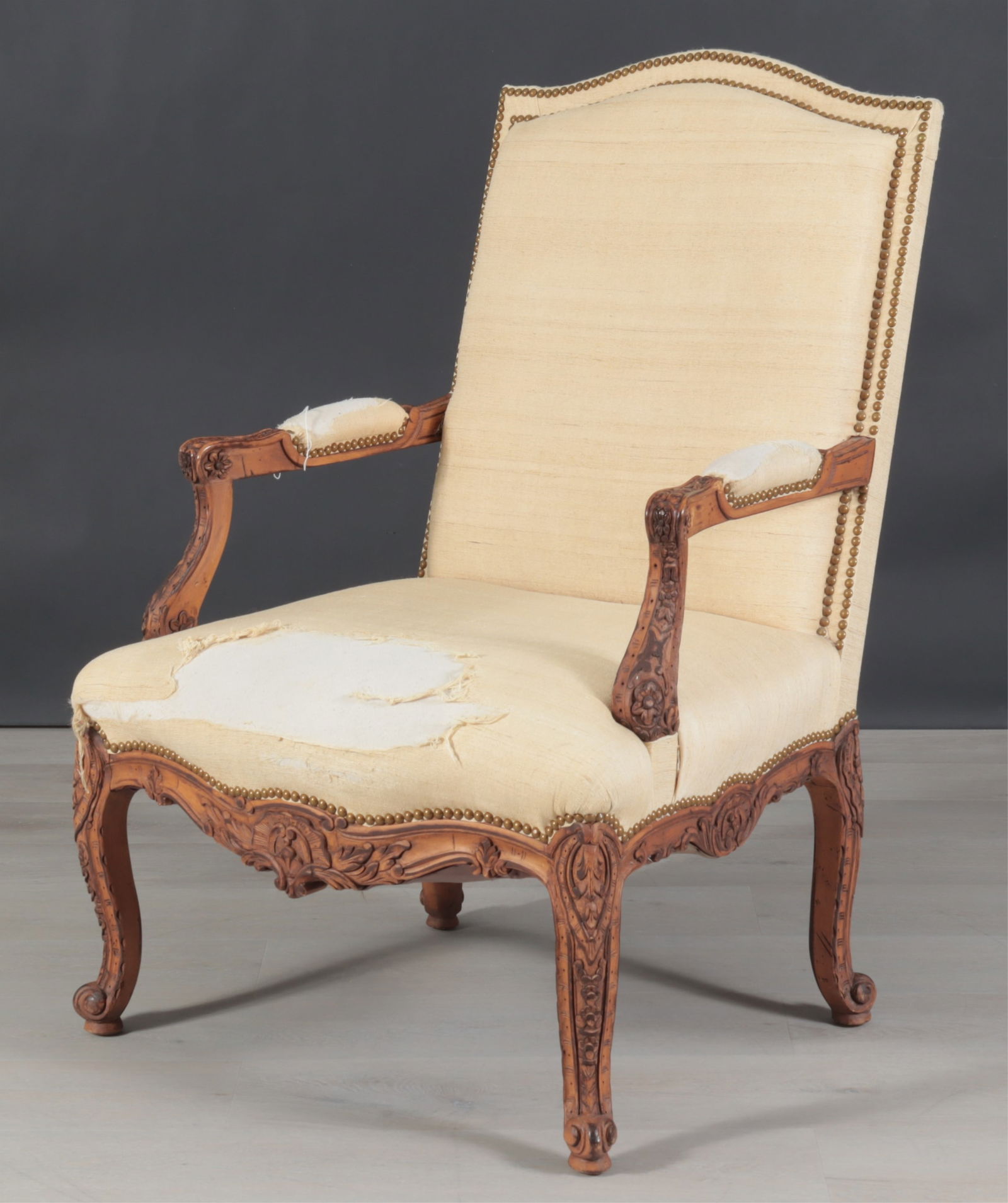 Large Regency Style Beech Fauteuil (1 of 6)