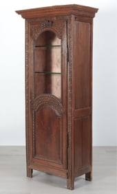 Louis XVI Provincial Oak Bonnetiere Bookcase, 18C