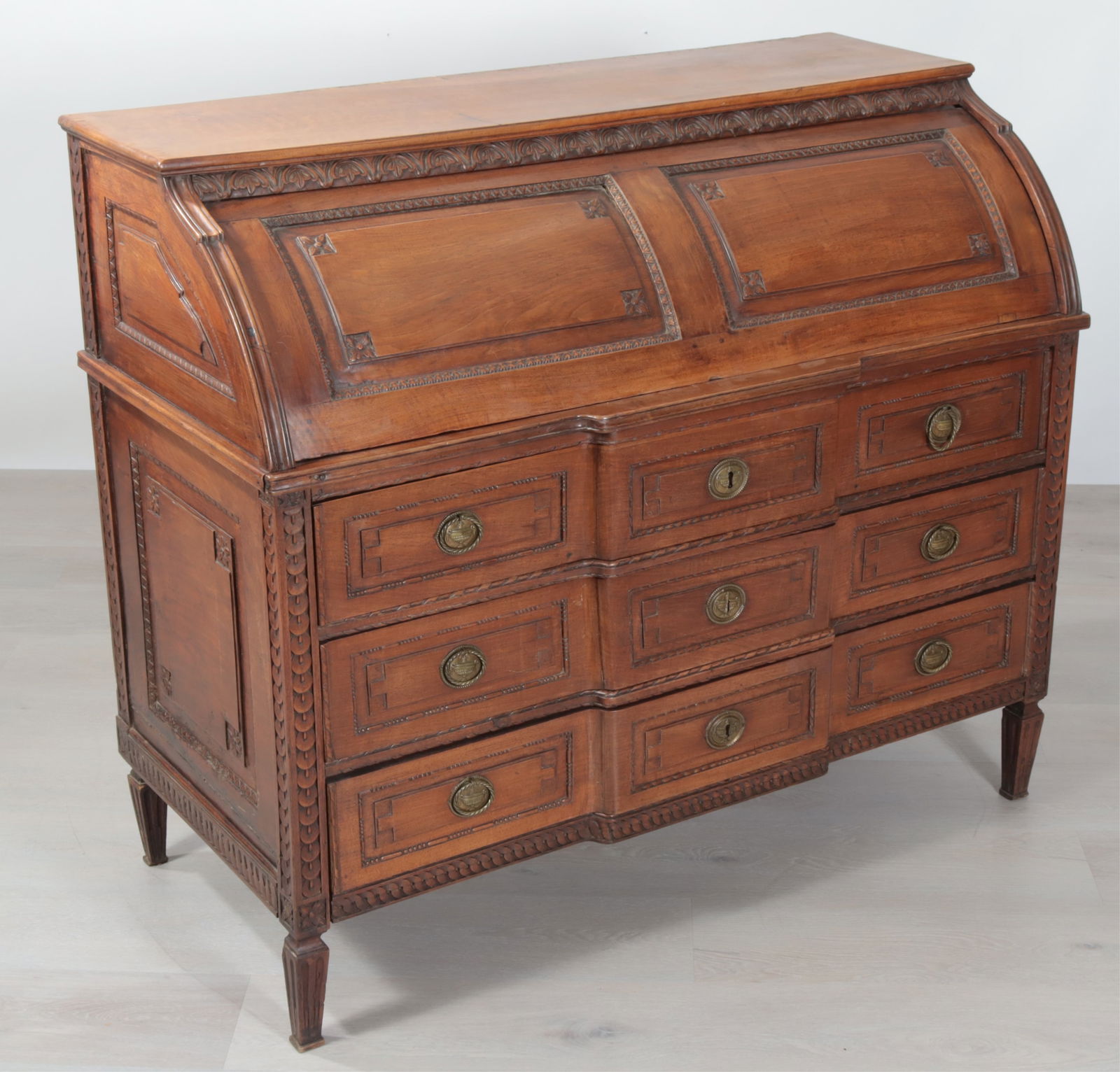 Louis XVI Provincial Walnut Cylinder Bureau, 18C (1 of 11)