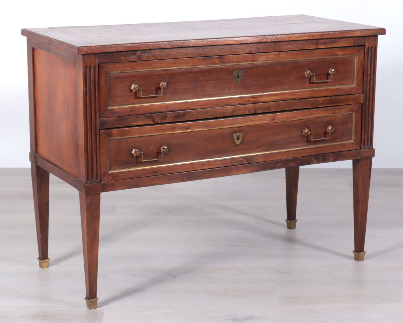 Louis XVI Style Brass Mounted Cherry Commode (1 of 10)