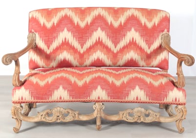 Rococo Style Bleached Oak Canape