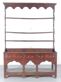 English Oak Dresser with Plate Rack, 18th C./Later