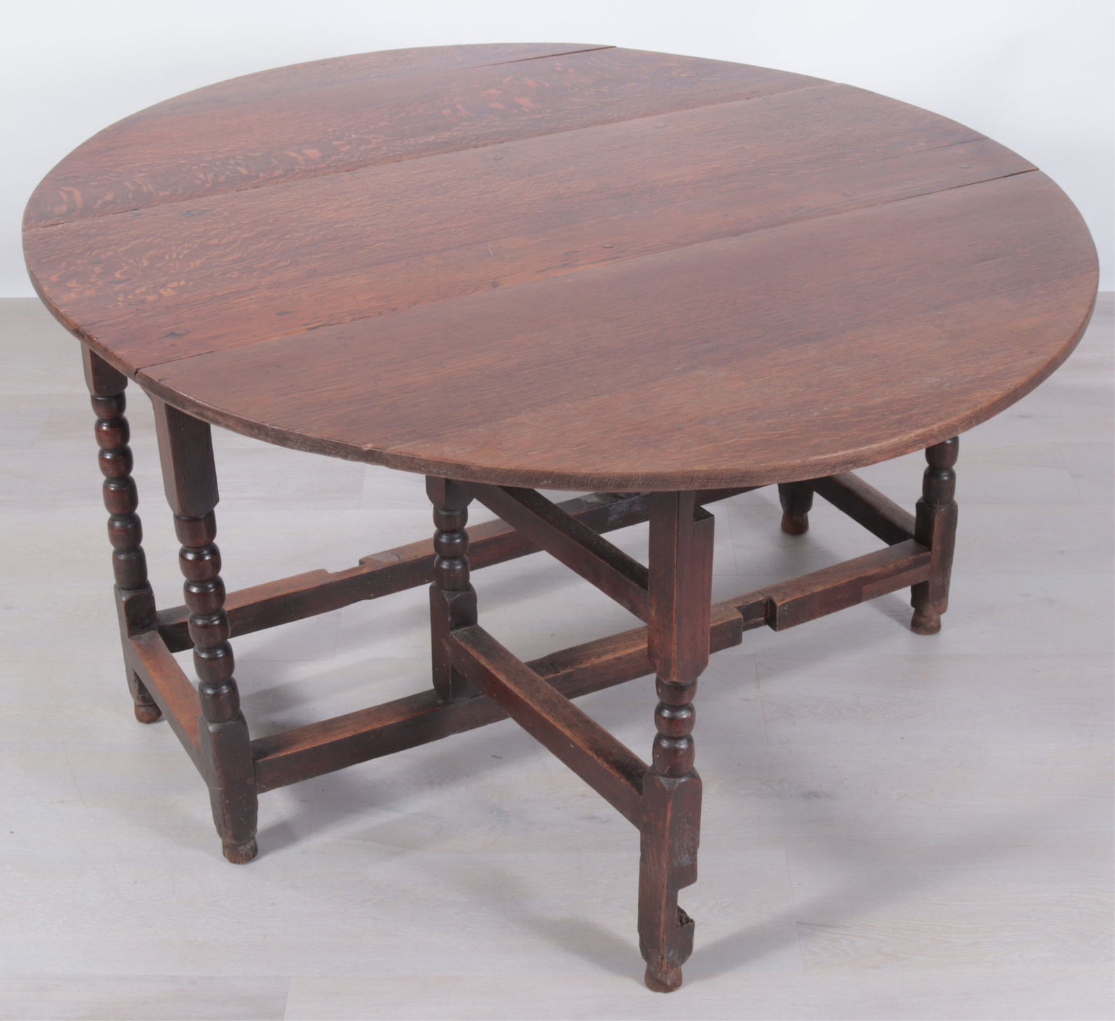 English Oak Gate Leg Drop-Leaf Table - 2