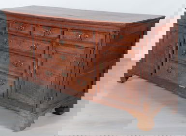 George III Inlaid Oak Dresser, 18th C.