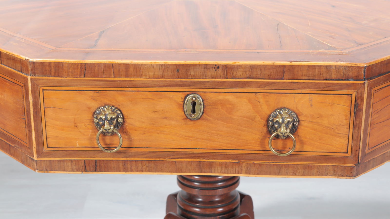 Regency Inlaid Octagonal Library Table, 19th C. - 4