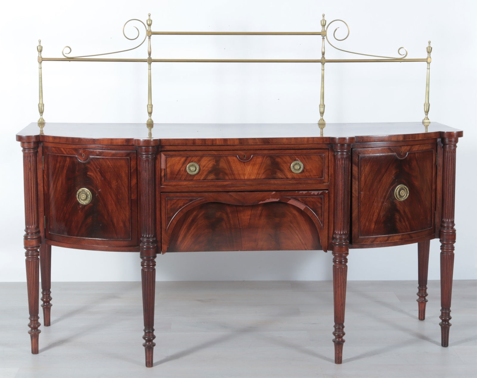 Regency Style Brass Mounted Mahogany Sideboard (1 of 8)