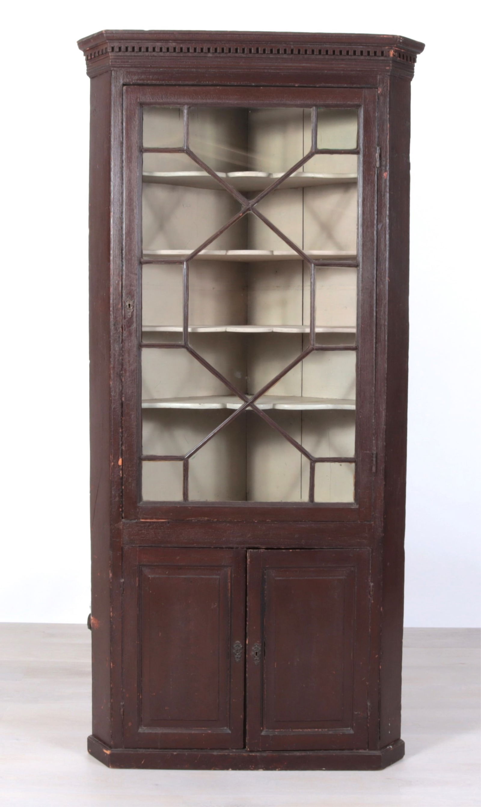 American Federal Stained Corner Cupboard (1 of 9)