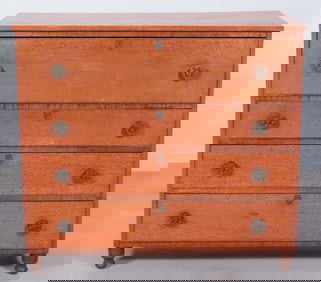American Classical Birdseye Maple Chest, c.1830