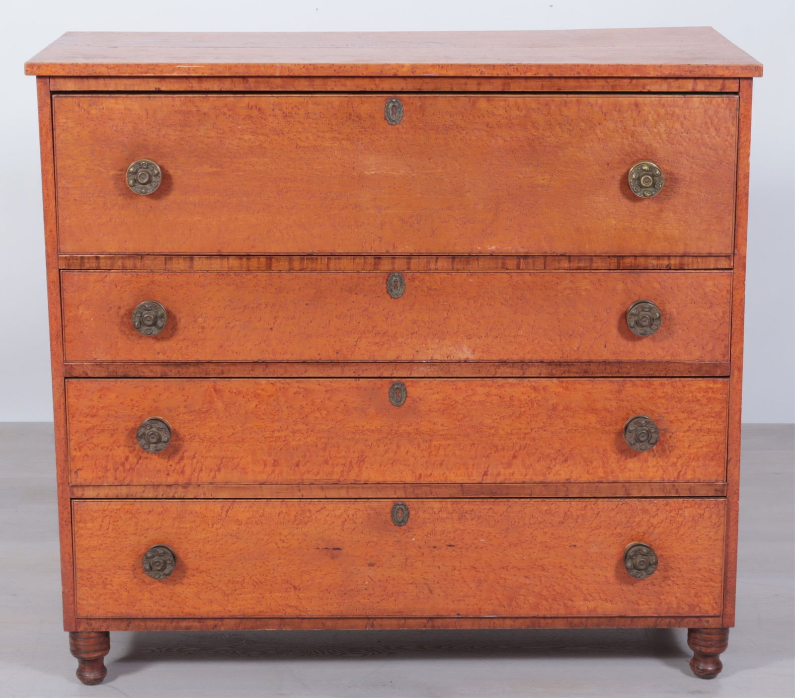 American Classical Birdseye Maple Chest, c.1830: American Classical Birdseye Maple Chest of Drawers, circa 1830Dimensions: 40.25" H x 44" W x 20" D
