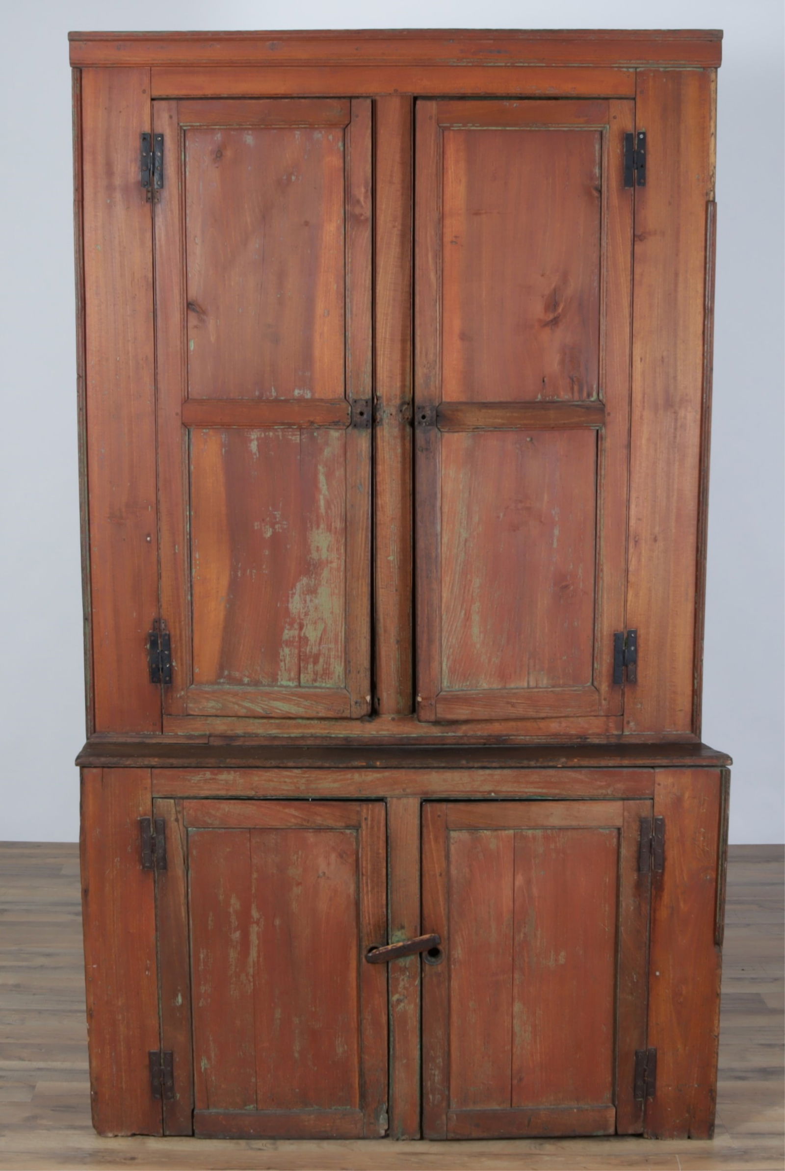 American Stained Canted Side Stepback Cupboard (1 of 7)