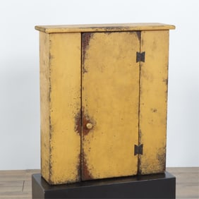 Diminutive Provincial Yellow Painted Cupboard