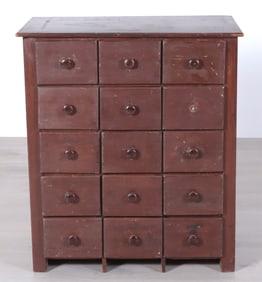 Brown Painted Apothecary Cupboard