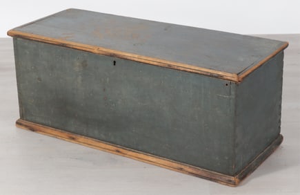 Country Blue Painted Pine Blanket Chest