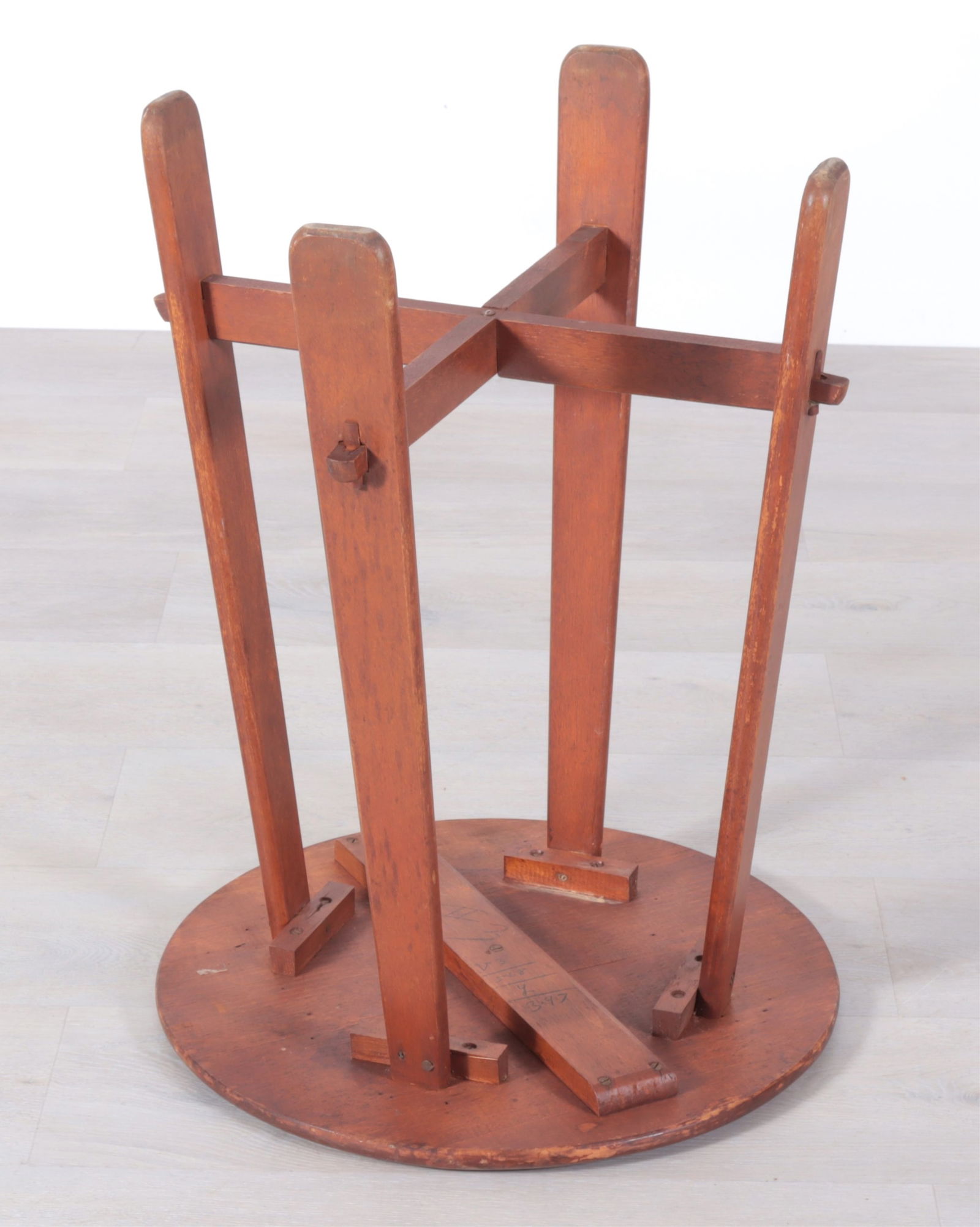 Mission Style Circular Small Table - 4