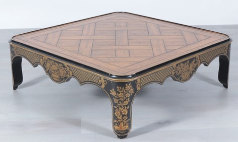 Chinoiserie Decorated Oak Coffee Table