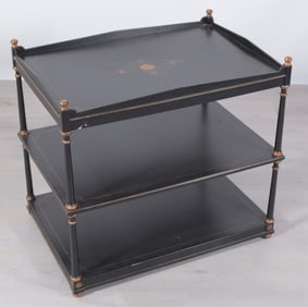 Classical Style Gold & Black Etagere