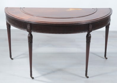 Edwardian Mahogany Demilune Drinks Table