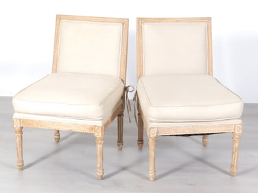 Pair of Louis XVI Style Slipper Chairs