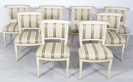 Classical Style Gold & Cream Painted Dining Chairs