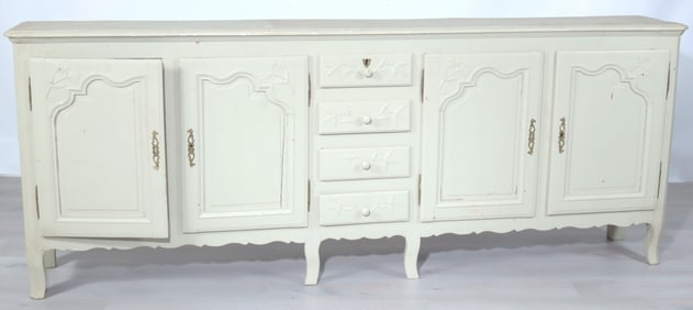 French Provincial Green Painted Buffet, 19/20C