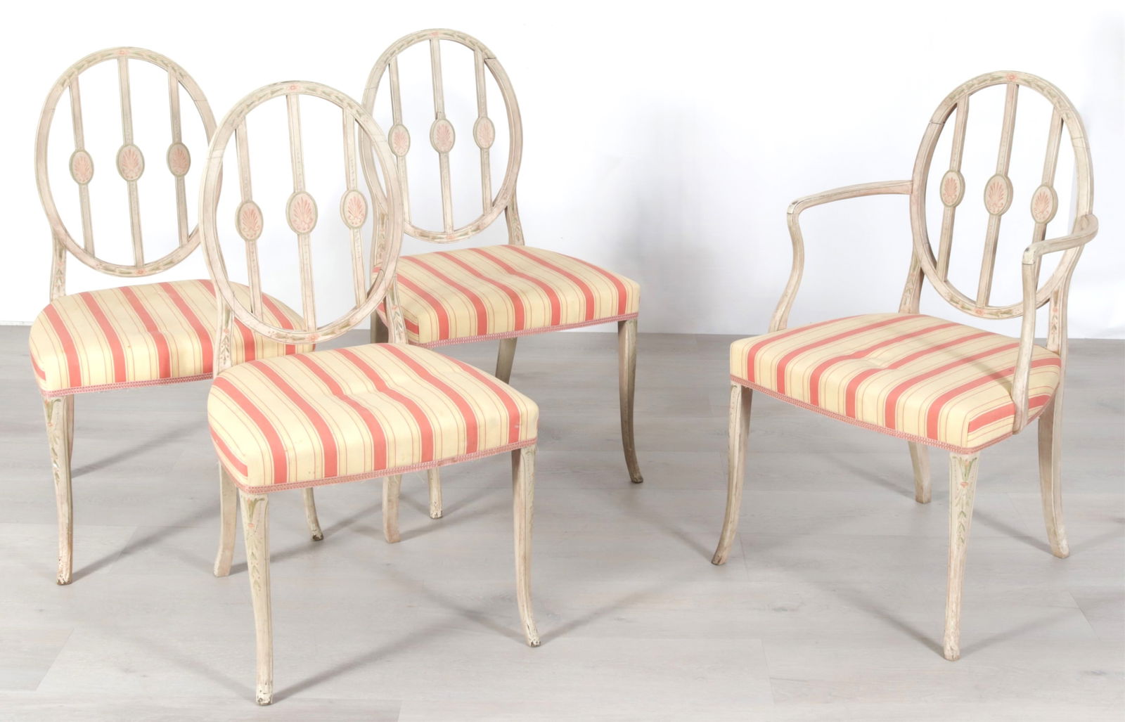 Swedish Classical Polychromed White Painted Chairs (1 of 9)
