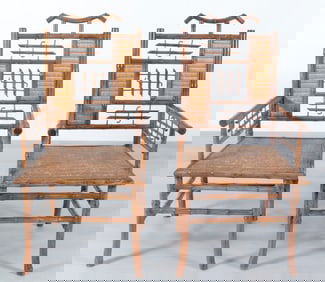 Pair of Brighton Pavillion Style Bamboo Chairs