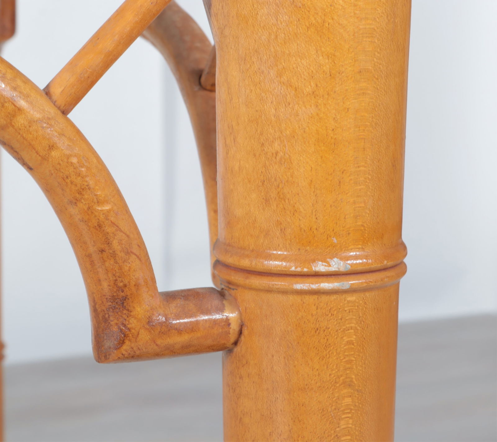 Faux Bamboo Cherry Parson's Table - 4