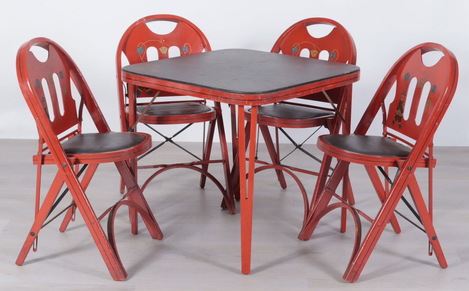 Vintage Chinoiserie Rastetter Card Table & Chairs (1 of 12)