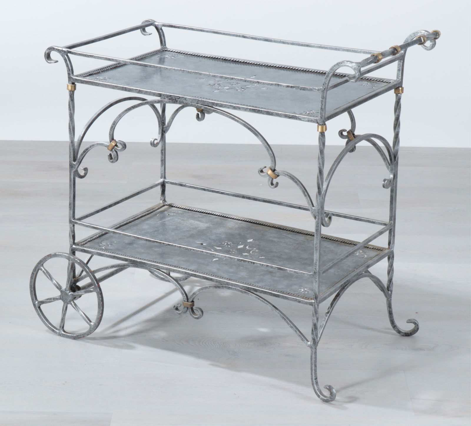 Italian Wrought Iron and Brass Bar Cart (1 of 5)