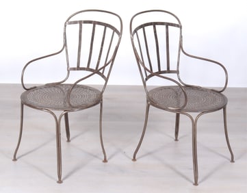 Pair of French Iron Bistro Chairs