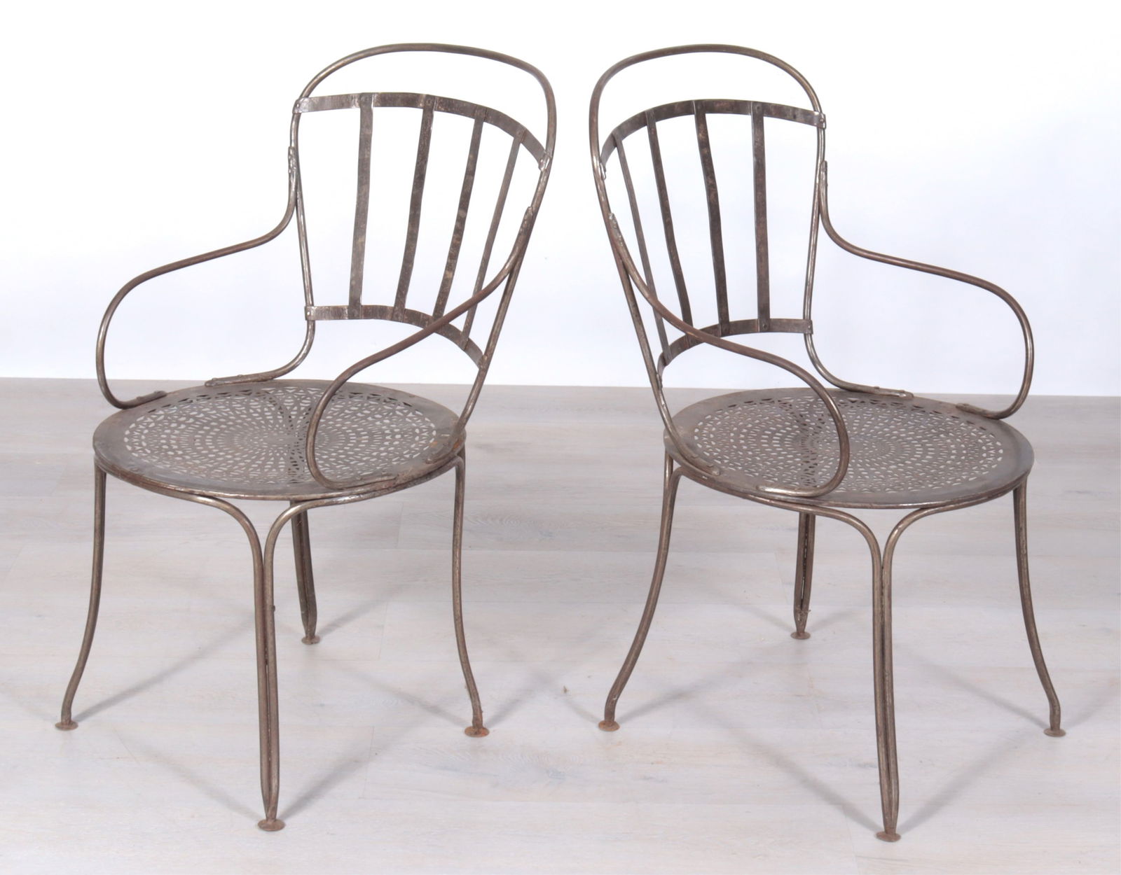 Pair of French Iron Bistro Chairs (1 of 6)